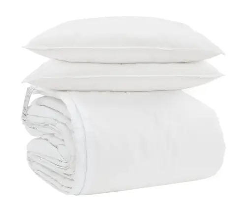 Ziemas Gultas Pārklājs Komplekts Ar Spilvenu 3 Pcs Balts 260 X 220 Cm