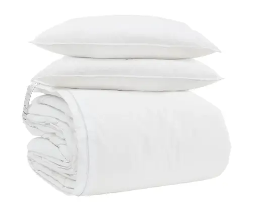 Ziemas Gultas Pārklājs Komplekts Ar Spilvenu 3 Pcs Balts 260 X 220 Cm