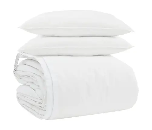 Ziemas Gultas Pārklājs Komplekts Ar Spilvenu 3 Pcs Balts 260 X 220 Cm