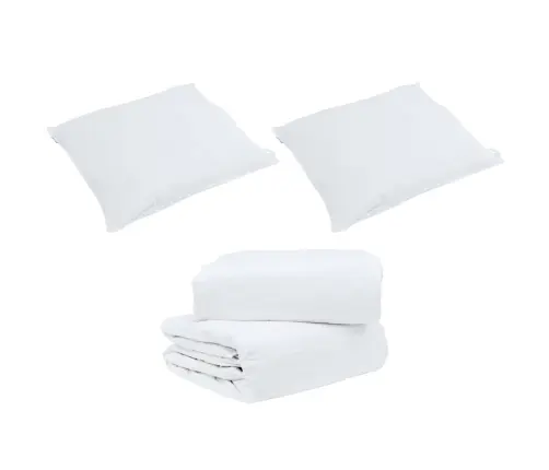 Ziemas Gultas Pārklājs Komplekts Ar Spilvenu 3 Pcs Balts 240 X 260 Cm
