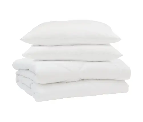 Sega Ar Spilvenu 3 Pcs Balts 240 X 200 Cm Mikrošķiedra Vidaxl