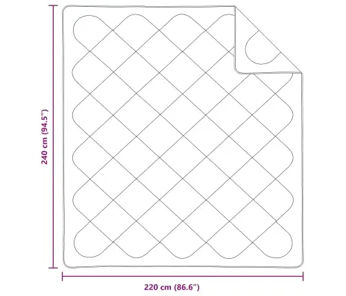 Sega Ar Spilvenu 3 Pcs Balts 240 X 220 Cm Mikrošķiedra Vidaxl