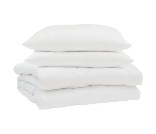 Sega Ar Spilvenu 3 Pcs Balts 260 X 220 Cm Mikrošķiedra Vidaxl