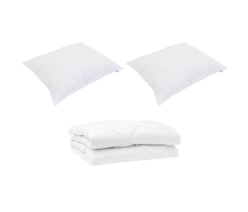 Sega Ar Spilvenu 3 Pcs Balts 240 X 260 Cm Mikrošķiedra Vidaxl