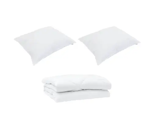 Sega Ar Spilvenu 3 Pcs Balts 240 X 260 Cm Mikrošķiedra Vidaxl