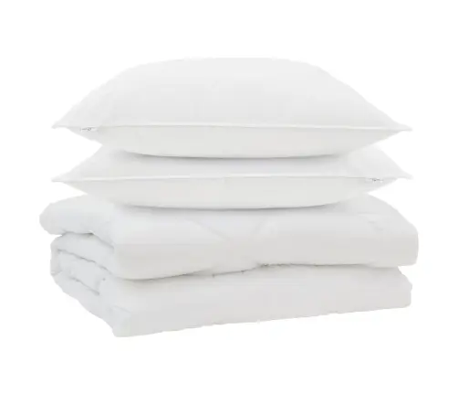 Sega Ar Spilvenu 3 Pcs Balts 200 X 220 Cm Mikrošķiedra