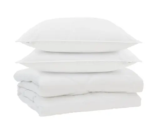 Sega Ar Spilvenu 3 Pcs Balts 240 X 260 Cm Mikrošķiedra