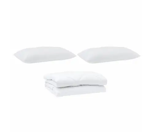 Sega Ar Spilveniem Rombu Raksts 3 Pcs Balts 200 X 200 Cm Mikrošķiedra