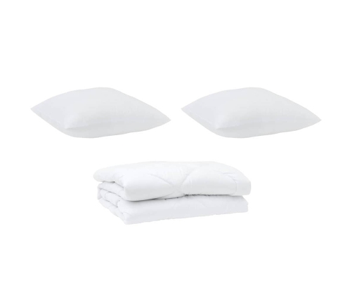 Antklodė Su Pagalvėmis Su Pagalve 3 Pcs Balta Mikropluoštas