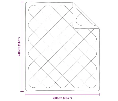 Sega Ar Spilveniem Rombu Raksts 3 Pcs Balts 240 X 200 Cm Mikrošķiedra