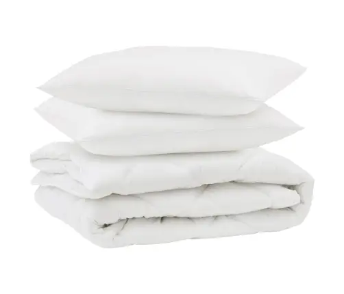 Antklodė Su Pagalve 3 Pcs Balta Mikropluoštas