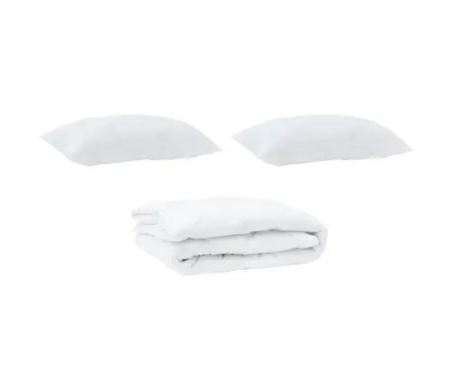 Antklodė Su Pagalve 3 Pcs Balta Mikropluoštas