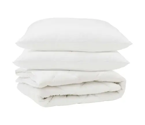 Antklodė Su Pagalve 3 Pcs Balta Mikropluoštas