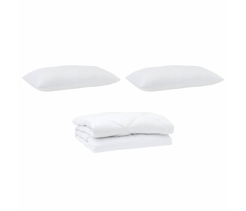 Sega Ar Spilvenu 3 Pcs Balta 240 X 200 Cm Mikrošķiedra Vidaxl