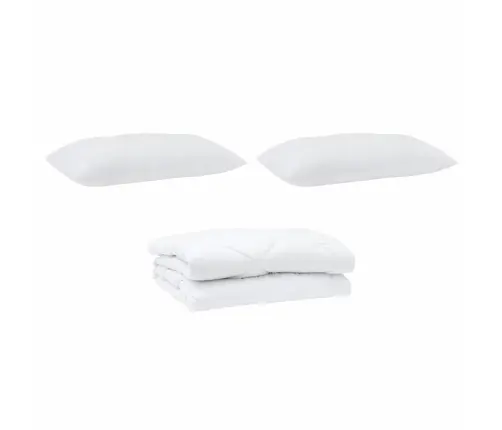 Sega Ar Spilvenu 3 Pcs Balta 240 X 200 Cm Mikrošķiedra Vidaxl