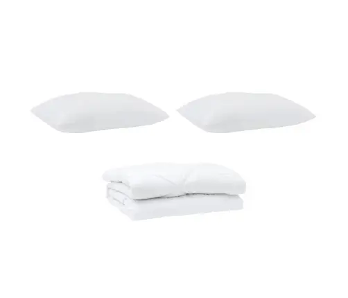 Sega Ar Spilvenu 3 Pcs Balta 240 X 200 Cm Mikrošķiedra Vidaxl