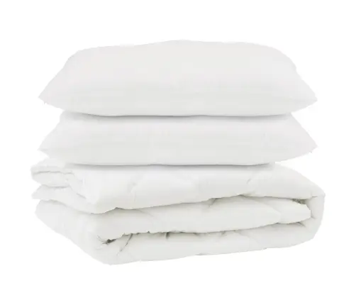 Antklodė Su Pagalve 3 Pcs Balta Mikropluoštas