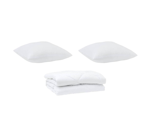Sega Ar Spilvenu 3 Pcs Balta 240 X 260 Cm Mikrošķiedra Vidaxl