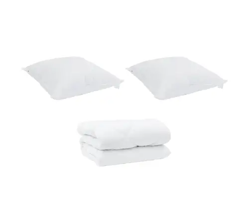 Žiemos Antklodė Su Pagalve 3 Pcs Balta Mikropluoštas