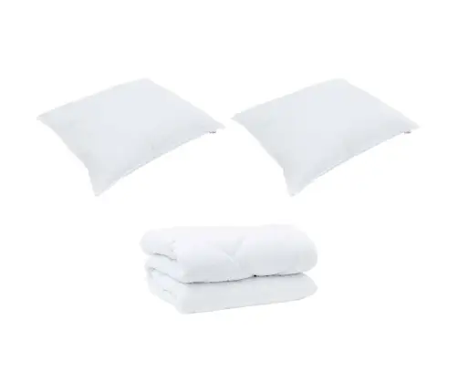 Žiemos Antklodė Su Pagalve 3 Pcs Balta Mikropluoštas