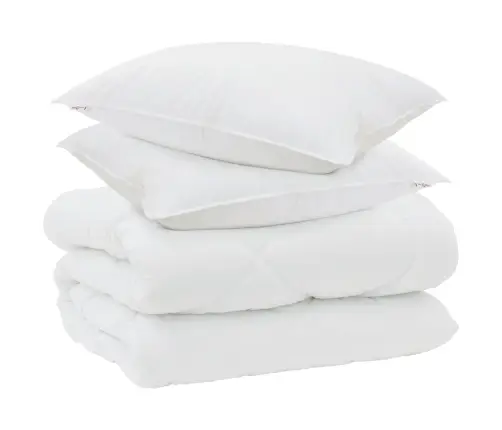 Ziemas Gultas Sega 3 Pcs Balts 240 X 220 Cm Mikrošķiedra Vidaxl