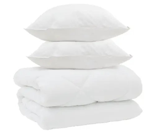 Žiemos Antklodė Su Pagalve 3 Pcs Balta Mikropluoštas