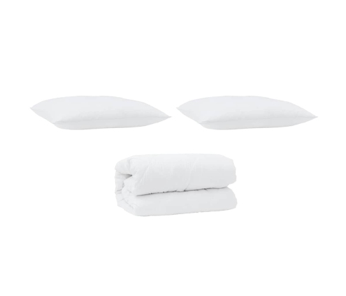 Segas Komplekts Ar Spilvenu 3 Pcs Balts Mikrofibra Un Pūks Vidaxl