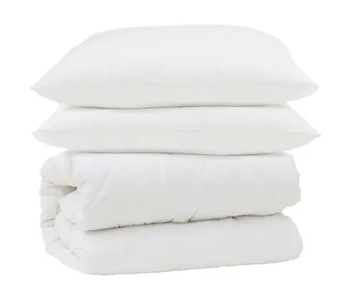 Segas Komplekts Ar Spilvenu 3 Pcs Balts Mikrofibra Un Pūks Vidaxl