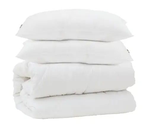 Antklodžių Rinkinys 3 Pcs Balta Mikropluoštas Ir Pūkų Plunksnos