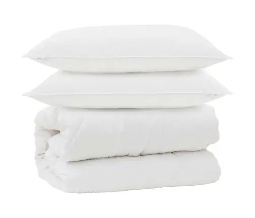 Antklodė Su Pagalvėmis Su Pagalve 3 Pcs Balta Mikropluoštas