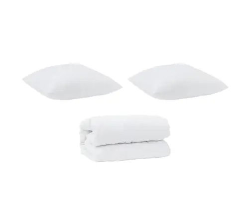 Sega Ar Spilveniem Ar Spilvenu 3 Pcs Balts Mikrošķiedra Vidaxl