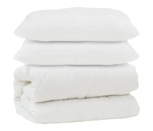 Antklodė Su Pagalve 3 Pcs Balta Mikropluoštas