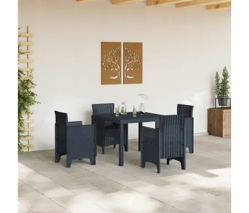 Sodo Valgymo Stalas Antracitas 100 X 100 X 73 Cm Poliratanas