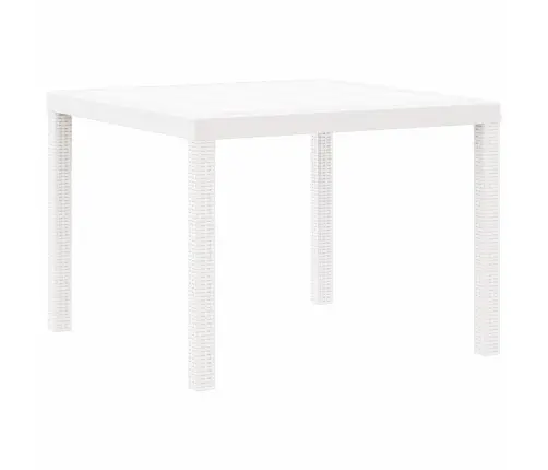 Dārza Galdiņš Baltā Krāsā 100X100X73 Cm Poli Ratanā Vidaxl