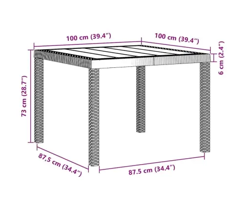 Dārza Galds Gaiši Pelēks 100X100X73 Cm Poli Rattan Vidaxl Dārza Galds Gaiši Pelēks 100X100X73 Cm Poli Rattan Vidaxl