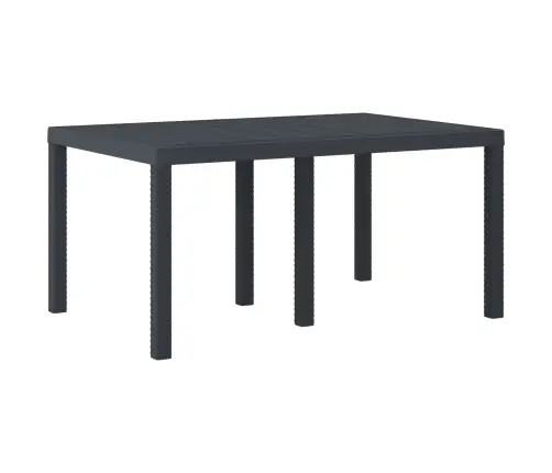 Dārza Galds Antracīts 150X100X73 Cm Polietilēna Rotangā Vidaxl