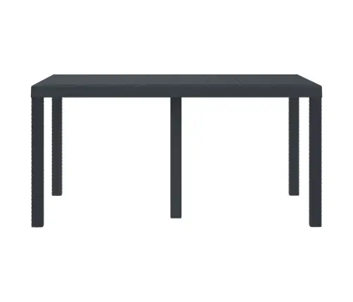 Dārza Galds Antracīts 150X100X73 Cm Polietilēna Rotangā Vidaxl