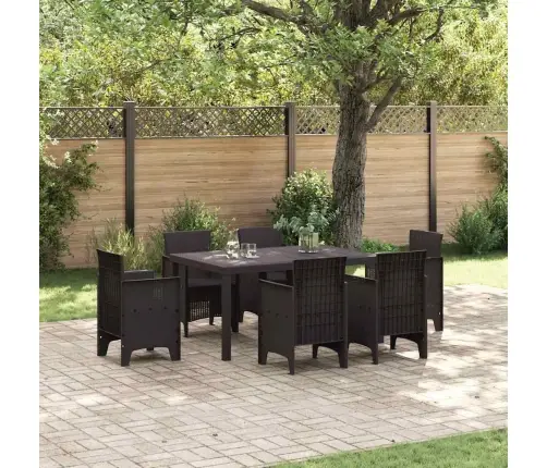 Dārza Galds Brūns 150X100X73 Cm Poliestera Rattan Vidaxl