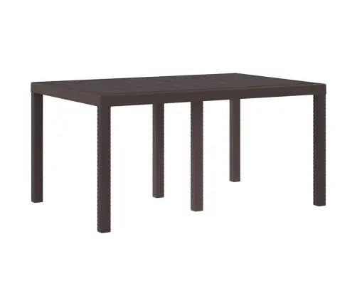 Dārza Galds Brūns 150X100X73 Cm Poliestera Rattan Vidaxl