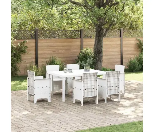 Dārza Galds Balts 150X100X73 Cm No Poliratana Vidaxl