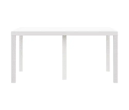 Dārza Galds Balts 150X100X73 Cm No Poliratana Vidaxl
