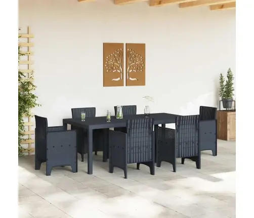 Dārza Galds Antracīta Krāsā 200X100X73 Cm No Polirotanga Vidaxl Dārza Galds Antracīta Krāsā 200X100X73 Cm No Polirotanga Vidaxl