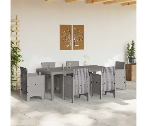Sodo Stalas Šviesiai Pilka 200 X 100 X 73 Cm Poliratanas