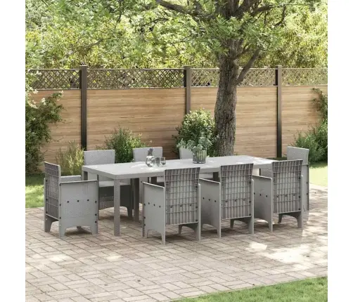 Dārza Galds Gaiši Pelēks, 250 X 100 X 73 Cm, Poli Rattan. Vidaxl