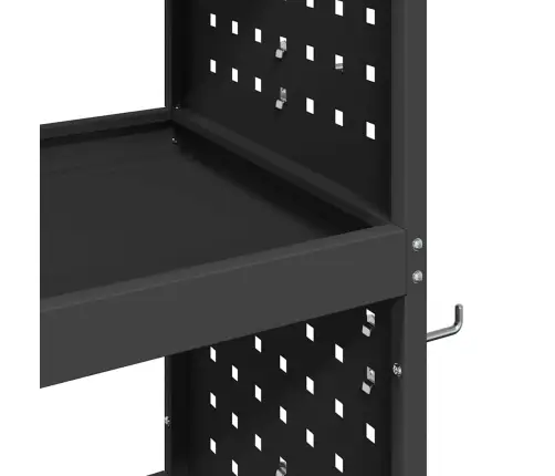 Instrumentu Ratiņi Ar Plauktu Ar Riteni Ar Uzglabāšanu Melna 75 X 35 X 73 Cm Metāls Vidaxl