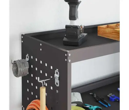 Instrumentu Ratiņi Ar Plauktu Ar Riteni Ar Uzglabāšanu Melna 75 X 35 X 73 Cm Metāls Vidaxl