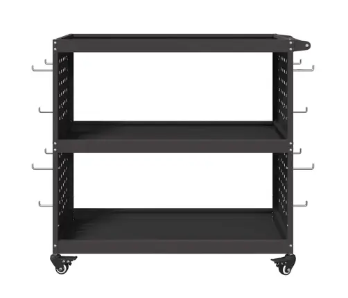 Instrumentu Ratiņi Ar Plauktu Ar Riteni Ar Uzglabāšanu Melna 75 X 35 X 73 Cm Metāls Vidaxl