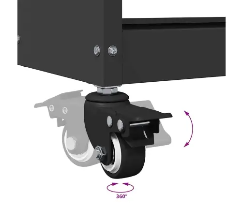 Instrumentu Ratiņi Ar Plauktu Ar Riteni Ar Uzglabāšanu Melna 75 X 35 X 73 Cm Metāls Vidaxl
