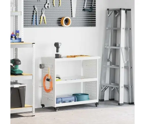 Instrumentu Ratiņi Balts 75 X 35 X 73 Cm Pulverkrāsots Tērauds Vidaxl