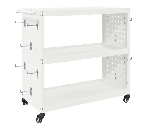 Instrumentu Ratiņi Balts 75 X 35 X 73 Cm Pulverkrāsots Tērauds Vidaxl